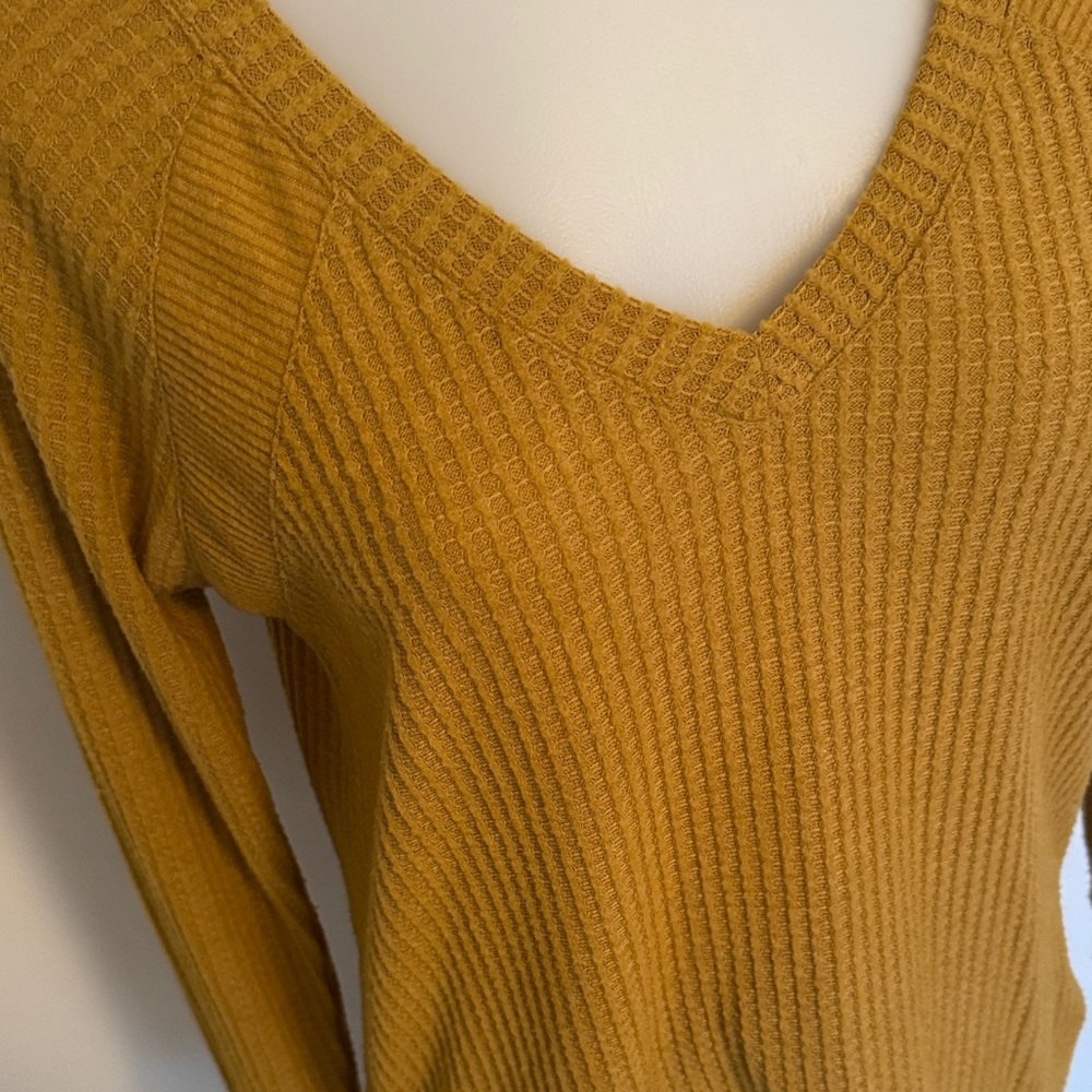Mustard V-Neck Sweater - Picture 2 of 4